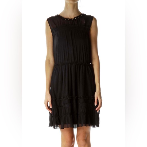 Juicy Couture Dresses & Skirts - Juicy Couture Black Ruffled Mesh Dress